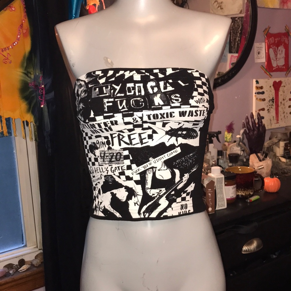 Current mood lace up tube top xs